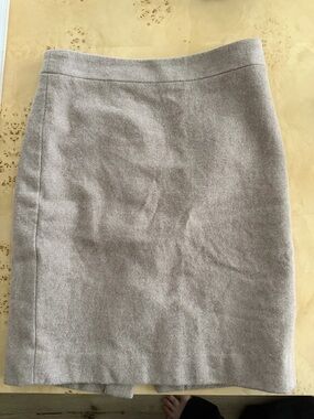J. Crew Factory Light Taupe Wool-Blend Pencil Skirt